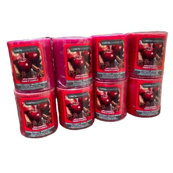 Luminessence Candle Apple Cinnamon Scent Gift 7oz Hostess Housewarming Lot of 8 - Picture 2 of 8